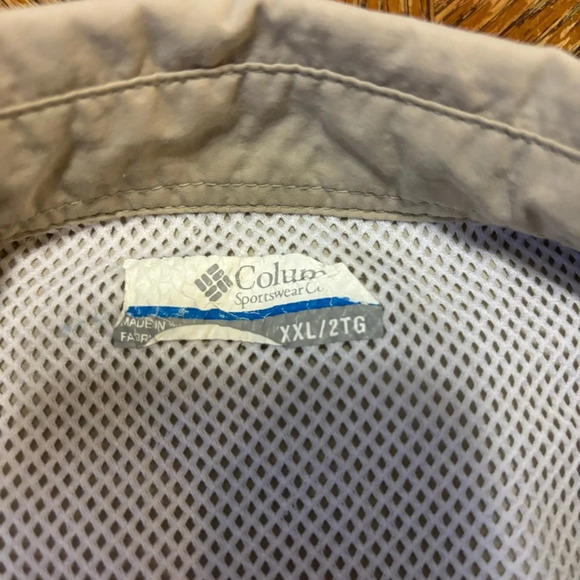 Columbia Mens White Bahama II Short Sleeve Button Up Shirt Size 2XL Khaki - Picture 3 of 6